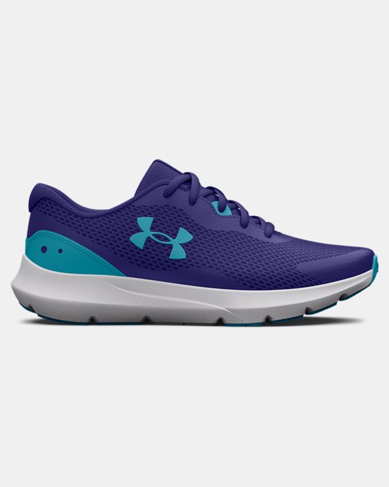 Boys' Grade School UA Surge 3 Running Shoes, Blue, pdpMainDesktop image number 0